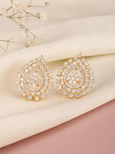 Radiant CZ Teardrop Stud Earrings