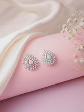 Radiant CZ Teardrop Stud Earrings