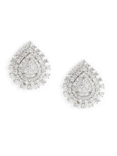 Radiant CZ Teardrop Stud Earrings