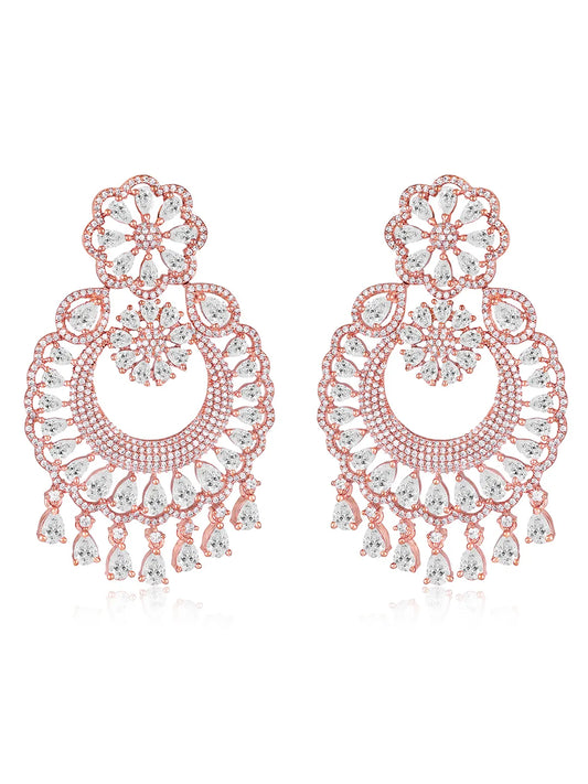 Crystal Floral Dangle Earrings – Elegant & Sparkling | Peora