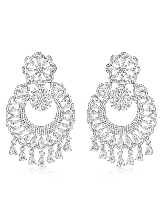 Crystal Floral Dangle Earrings – Elegant & Sparkling | Peora