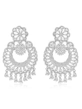 Crystal Floral Dangle Earrings – Elegant & Sparkling | Peora