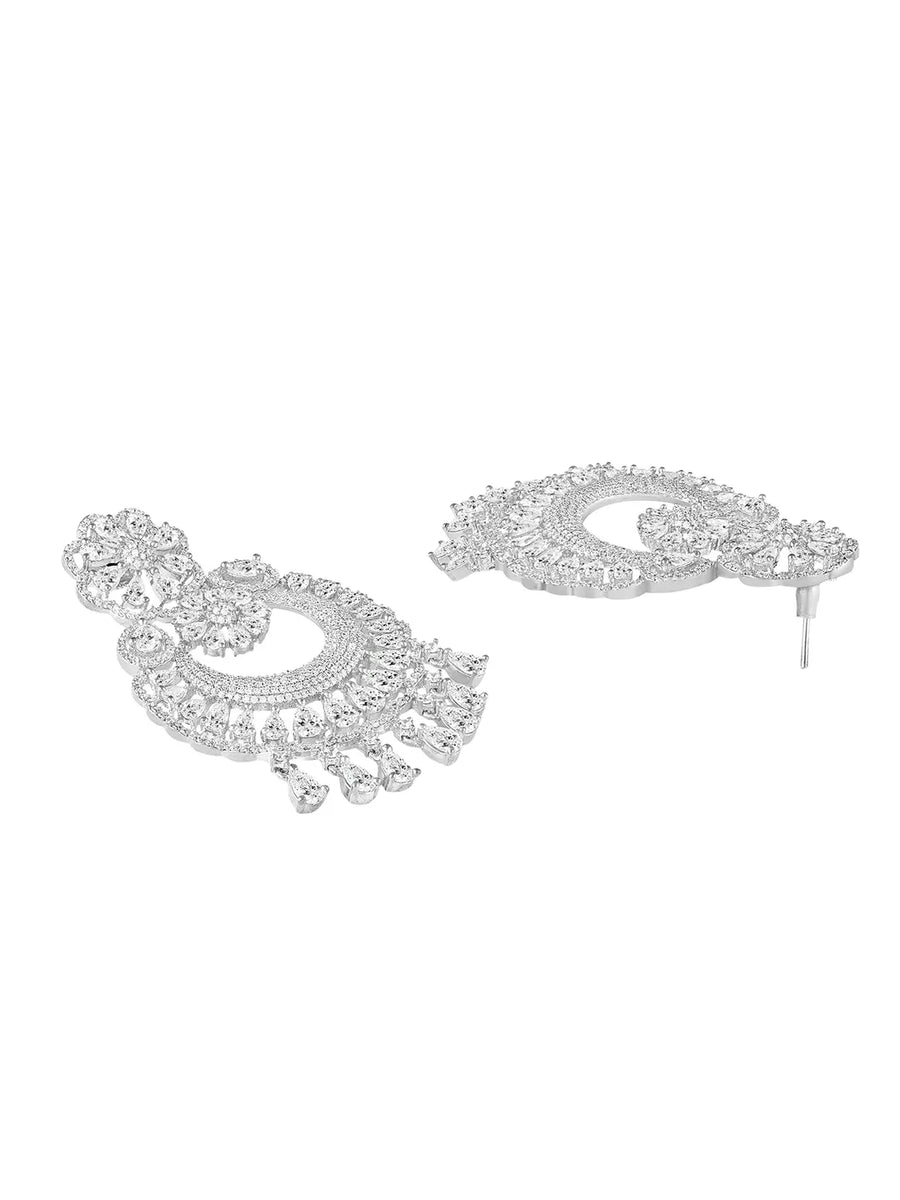 Crystal Floral Dangle Earrings – Elegant & Sparkling | Peora