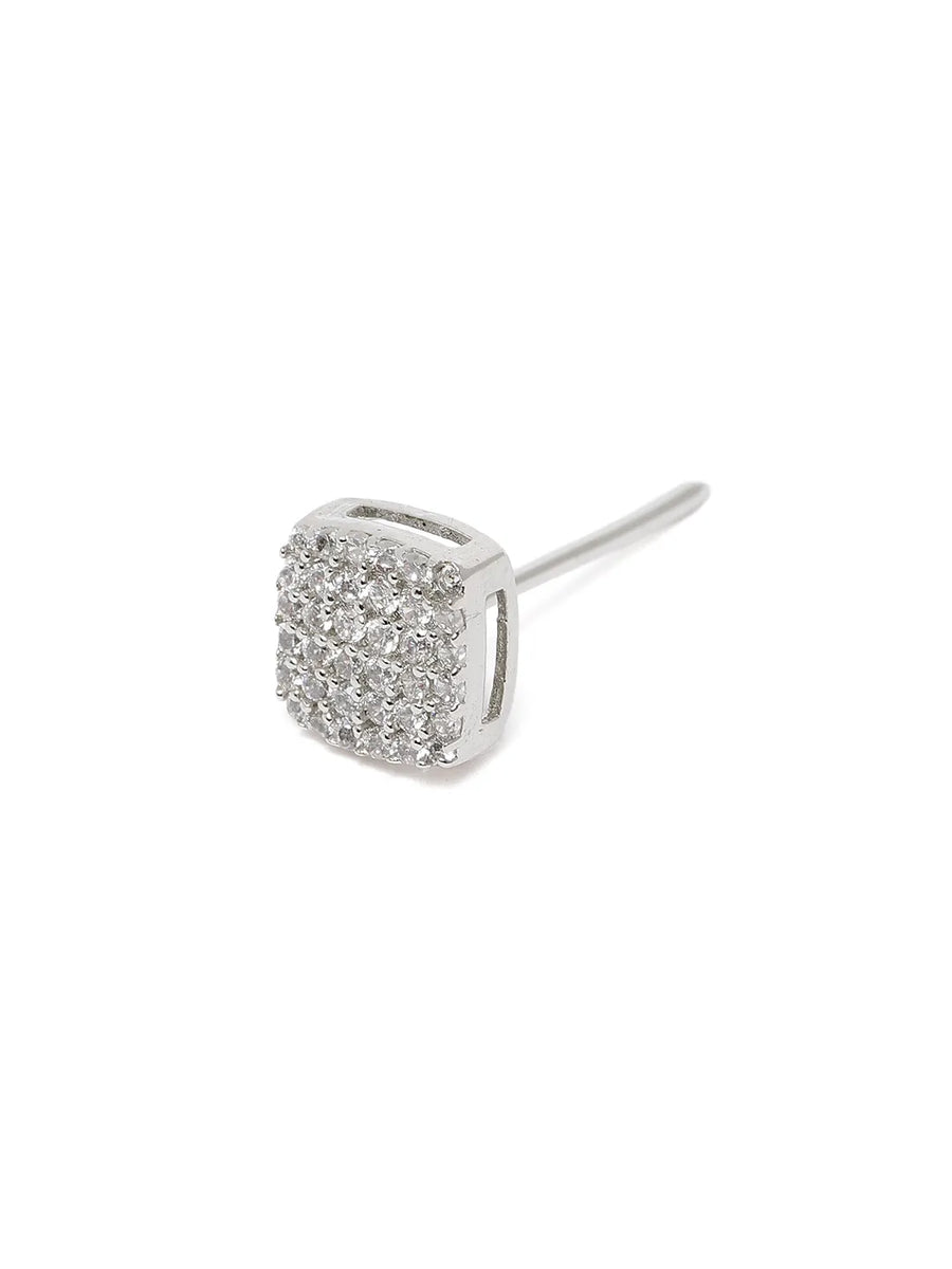 Classic Square CZ Stud Earrings