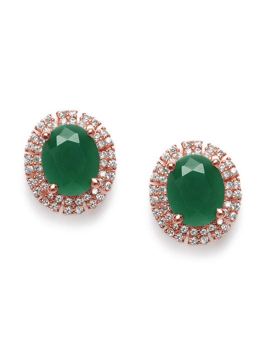 Stylish CZ & Crystal Round Earrings