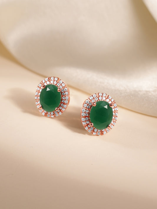 Stylish CZ & Crystal Round Earrings