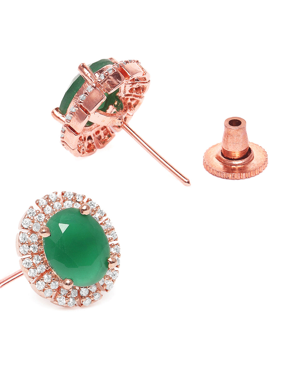 Stylish CZ & Crystal Round Earrings