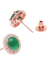 Stylish CZ & Crystal Round Earrings