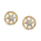 Glam CZ Round Stud Earrings for Women