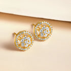 Glam CZ Round Stud Earrings for Women