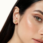 Glam CZ Round Stud Earrings for Women