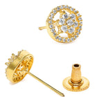 Glam CZ Round Stud Earrings for Women