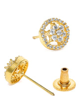 Glam CZ Round Stud Earrings for Women