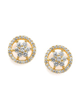 Glam CZ Round Stud Earrings for Women