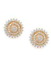 Sparkling Circle Halo Stud Earrings