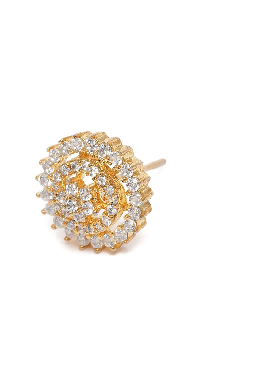 Sparkling Circle Halo Stud Earrings