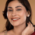 Sparkling Circle Halo Stud Earrings