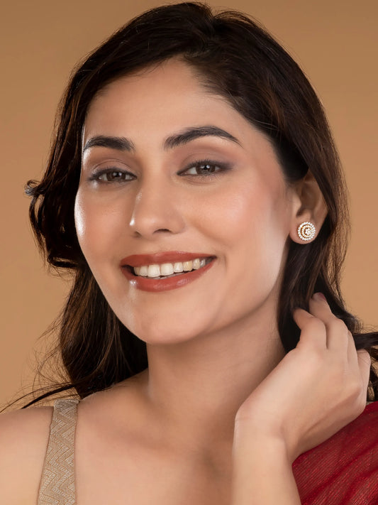 Sparkling Circle Halo Stud Earrings