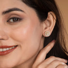 Sparkling Circle Halo Stud Earrings