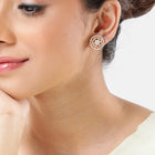 Floral Round Stud Earrings – Delicate & Stylish | Peora
