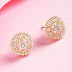 Floral Round Stud Earrings – Delicate & Stylish | Peora