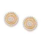 Floral Round Stud Earrings – Delicate & Stylish | Peora
