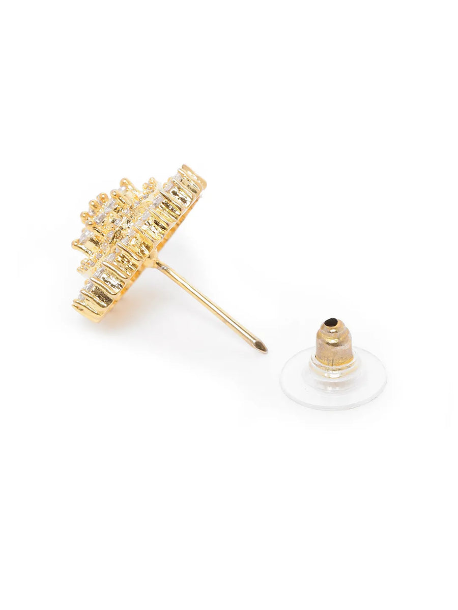Floral Round Stud Earrings – Delicate & Stylish | Peora