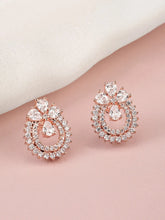 Exquisite Floral CZ Stud Earrings