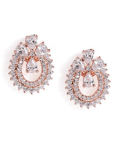 Exquisite Floral CZ Stud Earrings