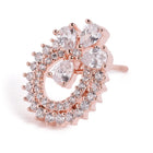 Exquisite Floral CZ Stud Earrings - Rose Gold
