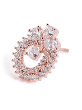 Exquisite Floral CZ Stud Earrings