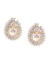 Exquisite Floral CZ Stud Earrings
