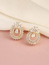Exquisite Floral CZ Stud Earrings
