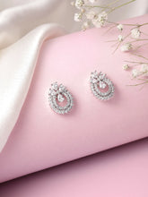 Exquisite Floral CZ Stud Earrings