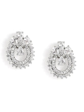Exquisite Floral CZ Stud Earrings