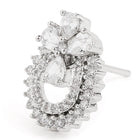 Exquisite Floral CZ Stud Earrings - Silver