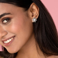 Shimmering Cluster Stud Earrings