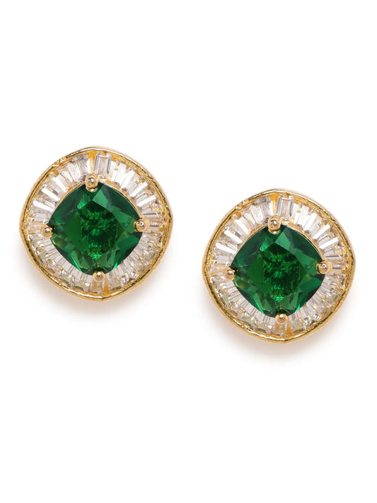 Crystal Round Stud Earrings – Elegant & Sparkling | Peora