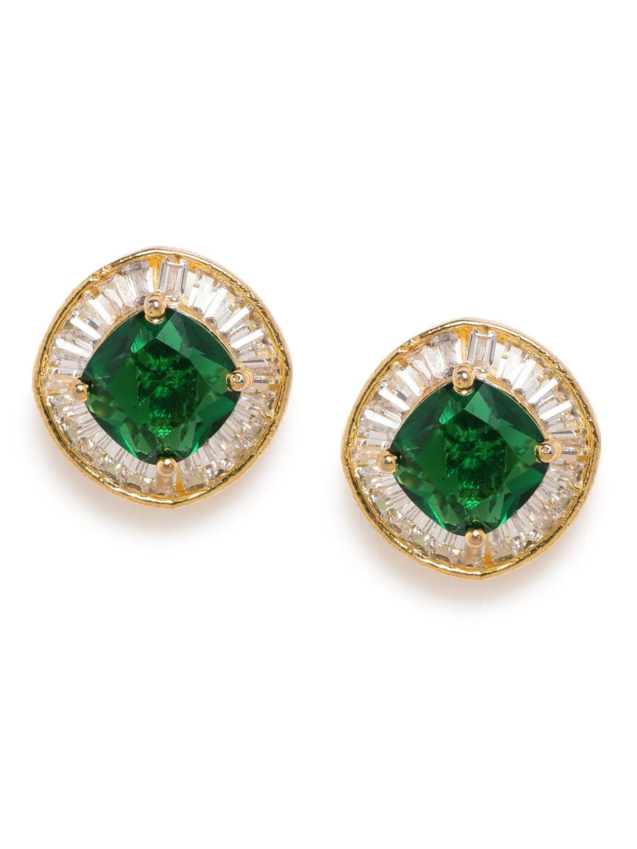 Crystal Round Stud Earrings – Elegant & Sparkling | Peora