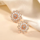 Stunning CZ Studded Flower Studs