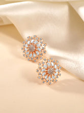 Stunning CZ Studded Flower Studs