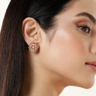 Stunning CZ Studded Flower Studs
