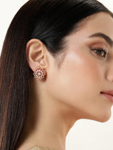 Stunning CZ Studded Flower Studs