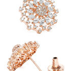 Stunning CZ Studded Flower Studs