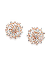 Stunning CZ Studded Flower Studs