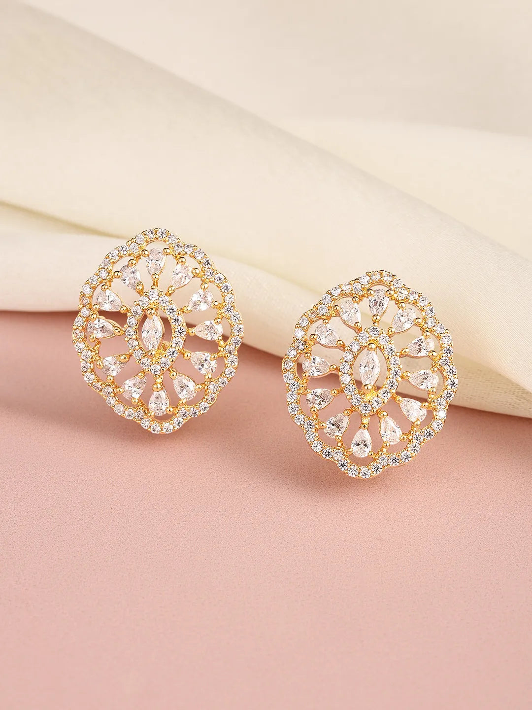 Vintage Bloom Inspired Studs Earrings