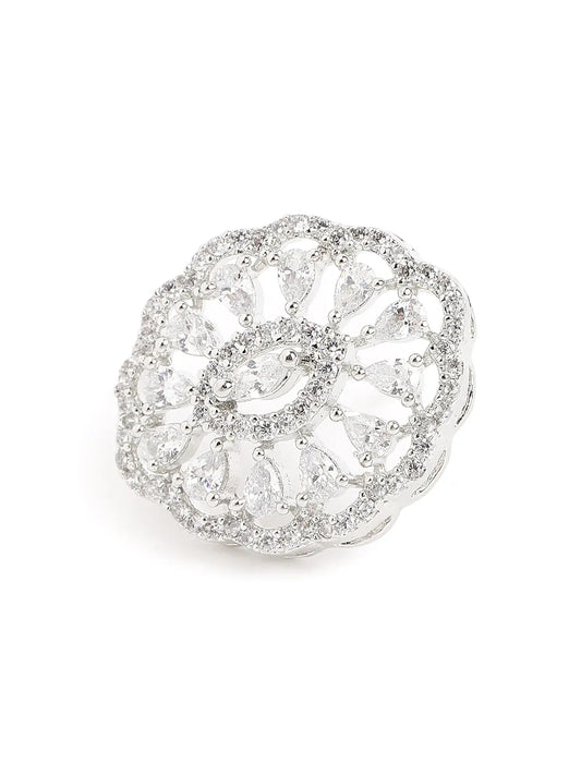 Vintage Bloom Inspired Studs Earrings - Silver