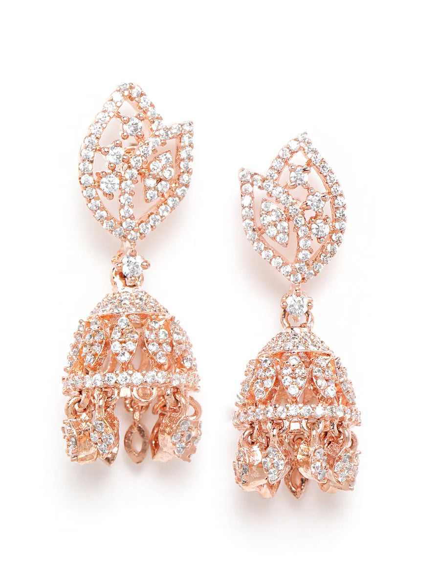 Leaf Jhumka Earrings – Nature-Inspired Elegance | Peora