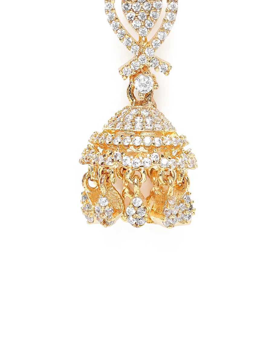 Stunning CZ Embellished Jhumka Earrings