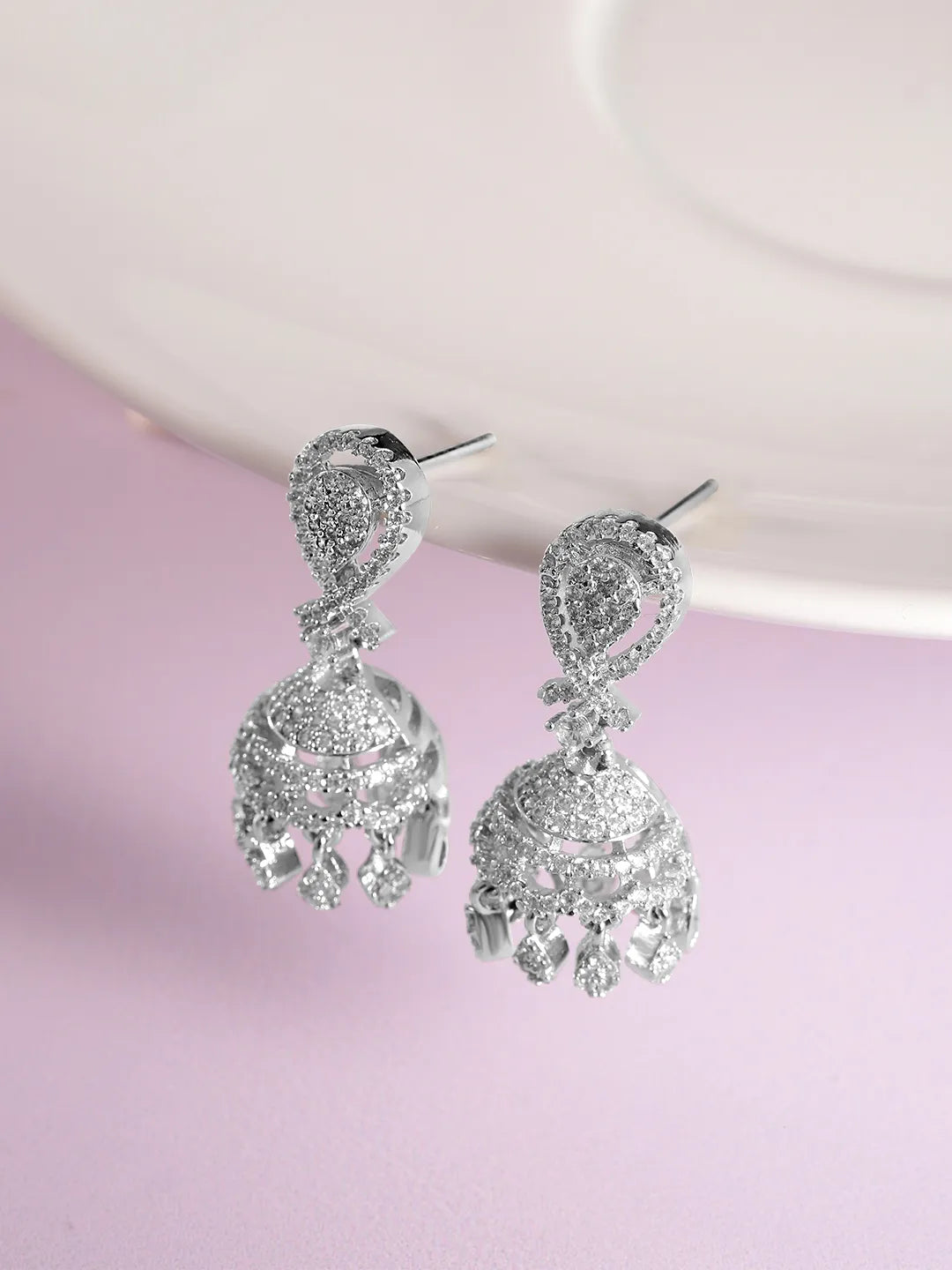 Classic CZ Studded Jhumka Earrings